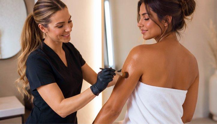 Tanning Body Shimmer Service by Pampered Peach Wax Bar Naples, FL – Book Online – Provided by Pampered Peach Wax Bar Naples on TurtlesEgg Marketplace